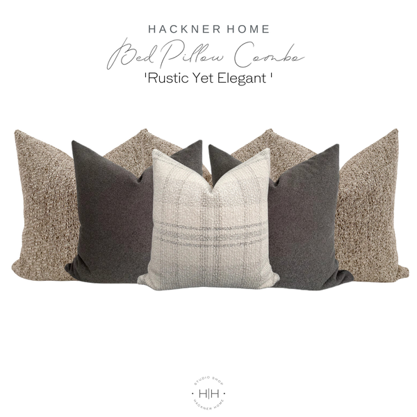 Bed Pillow Combo 'Rustic Yet Elegant'