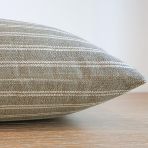 Sage & Stripes Linen Pillow Cover