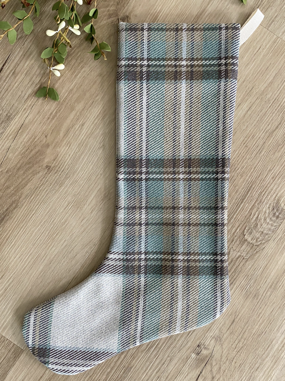 Green Plaid Small Minimal Stocking