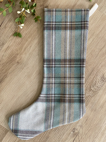 Green Plaid Small Minimal Stocking