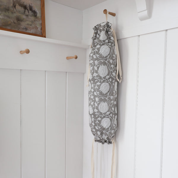 Cloth Grocery Bag Holder 'Garden Path Block Print'