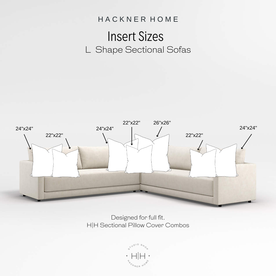 Sectional Pillow Inserts for L-Shaped Bench Square Center Design