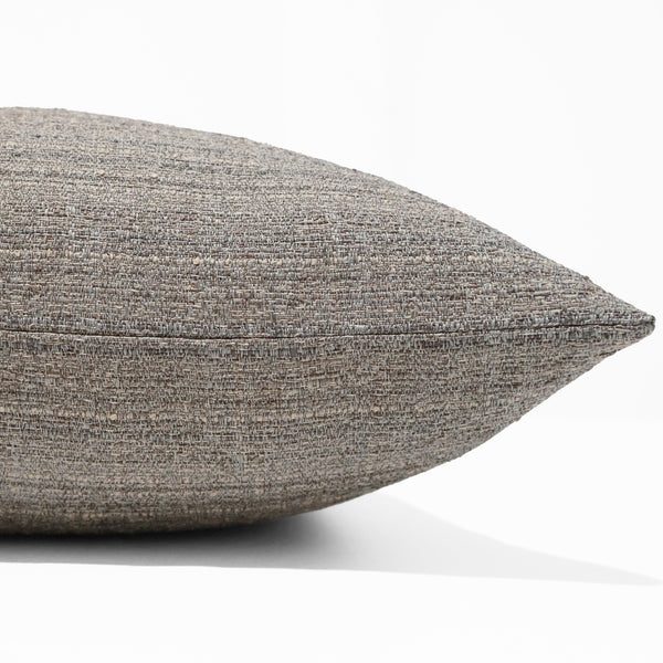Close-up texture detail of Stone Heathered Pillow Cover showing heathered distressed weave upholstery fabric