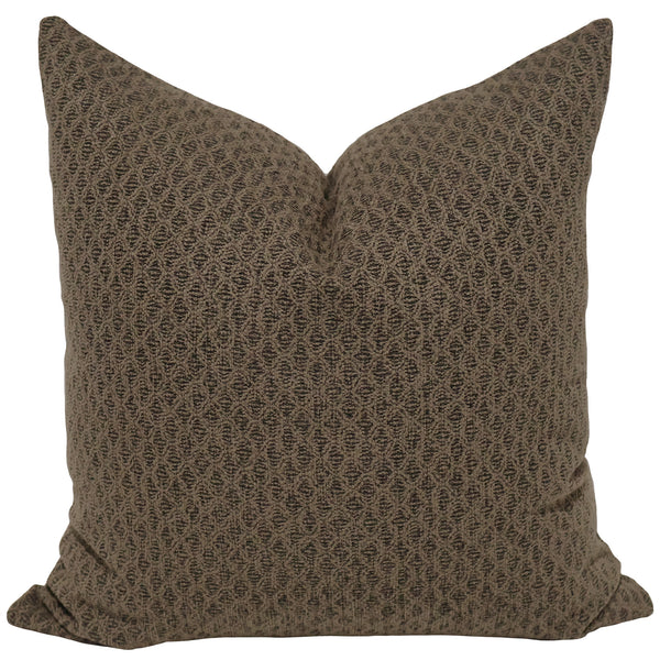Talus Weave Pillow Cover - square size, taupe woven diamond trellis texture, indoor decorative pillow