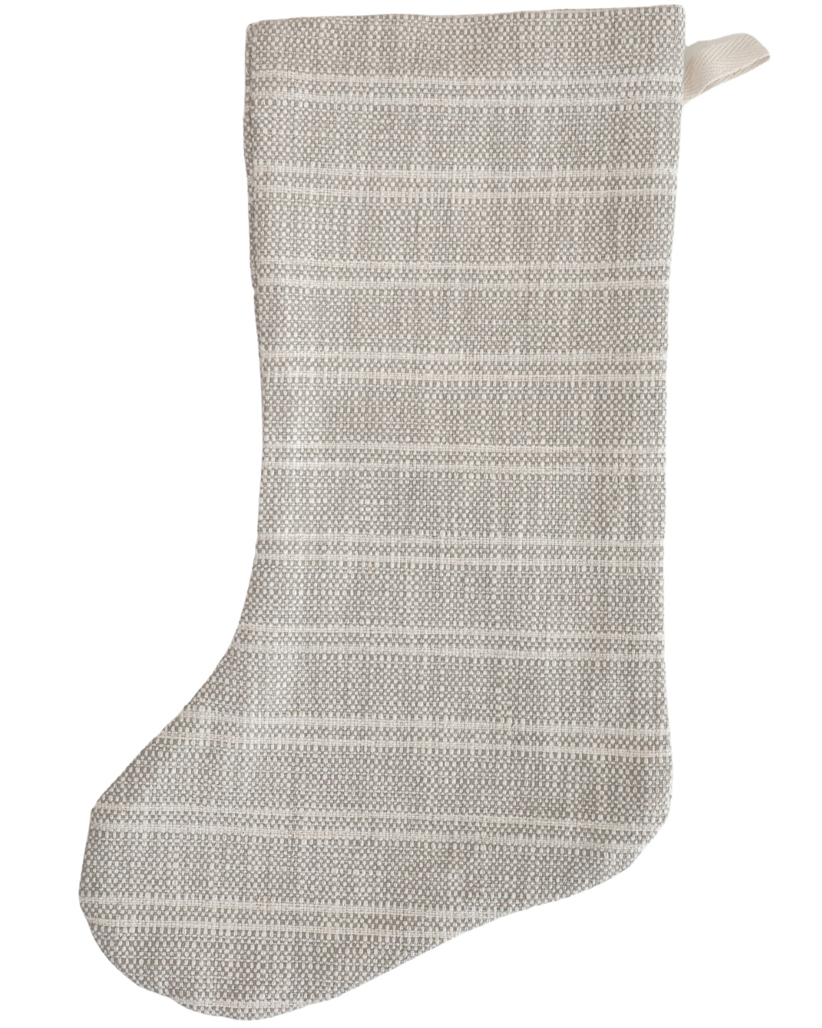 Textured Gray Stripe | Boho Christmas Stocking