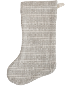 Textured Gray Stripe | Boho Christmas Stocking