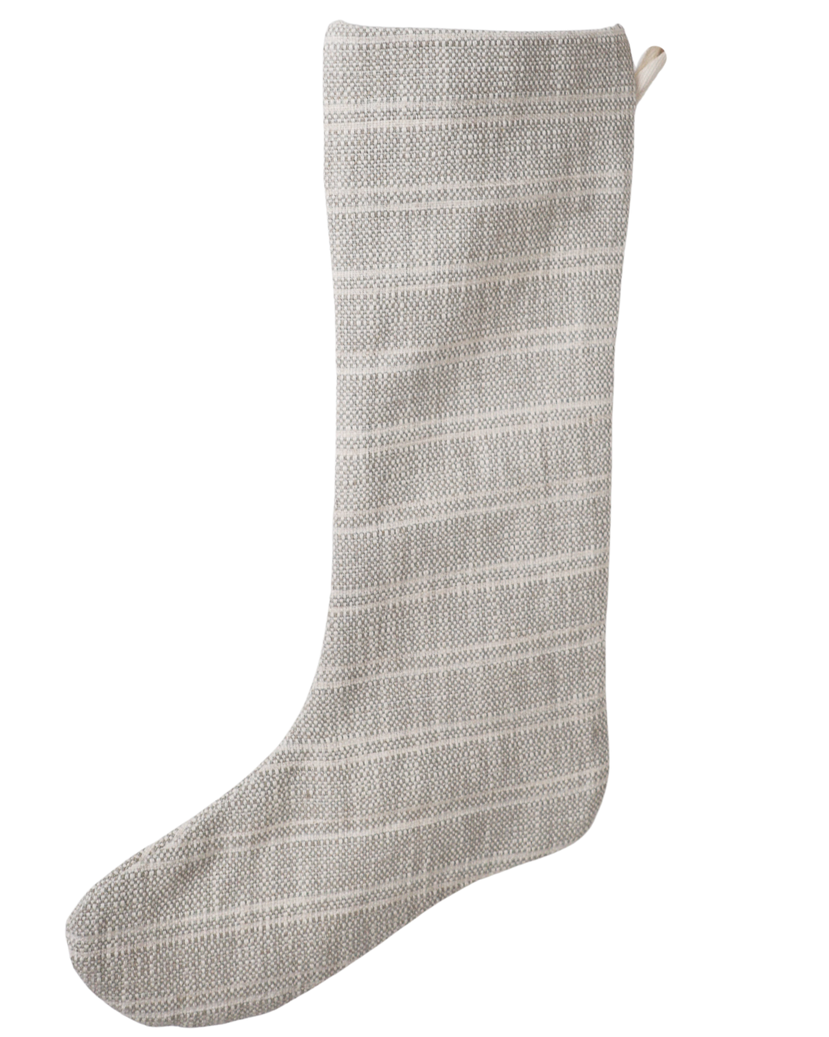 Textured Stripe Gray | Small Minimal Christmas Stocking