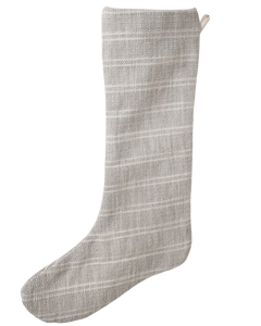 Textured Stripe Gray | Small Minimal Christmas Stocking