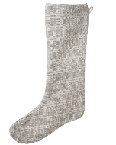 Textured Stripe Gray | Small Minimal Christmas Stocking