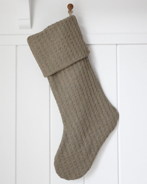 Textured Taupe Christmas Stocking | Heritage Design