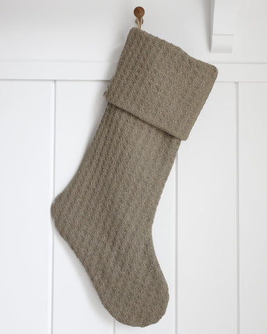 Textured Taupe Christmas Stocking | Heritage Design