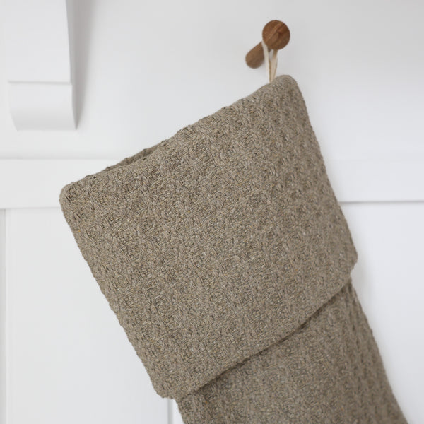 Textured Taupe Christmas Stocking | Heritage Design