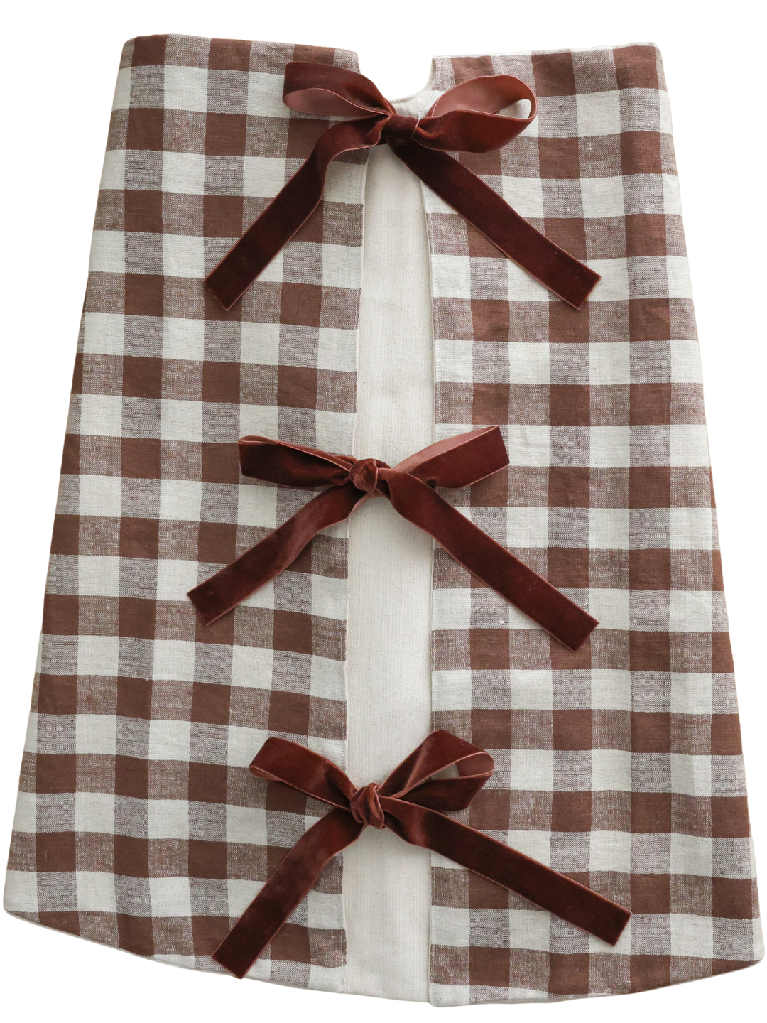 Warm Check Linen Christmas Tree Skirt