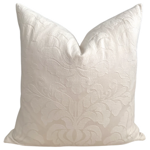 White Vintage Damask Pillow Cover