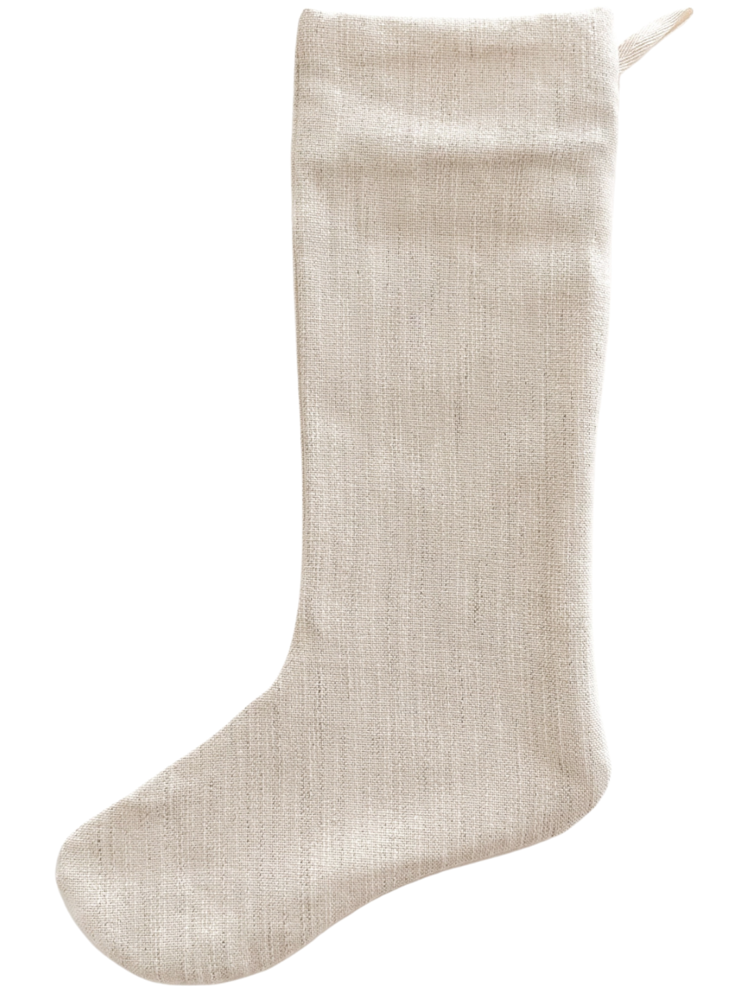 White Vintage Linen | Small Minimal Christmas Stocking