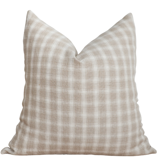 Woven Plaid | Sand Pillow Cover