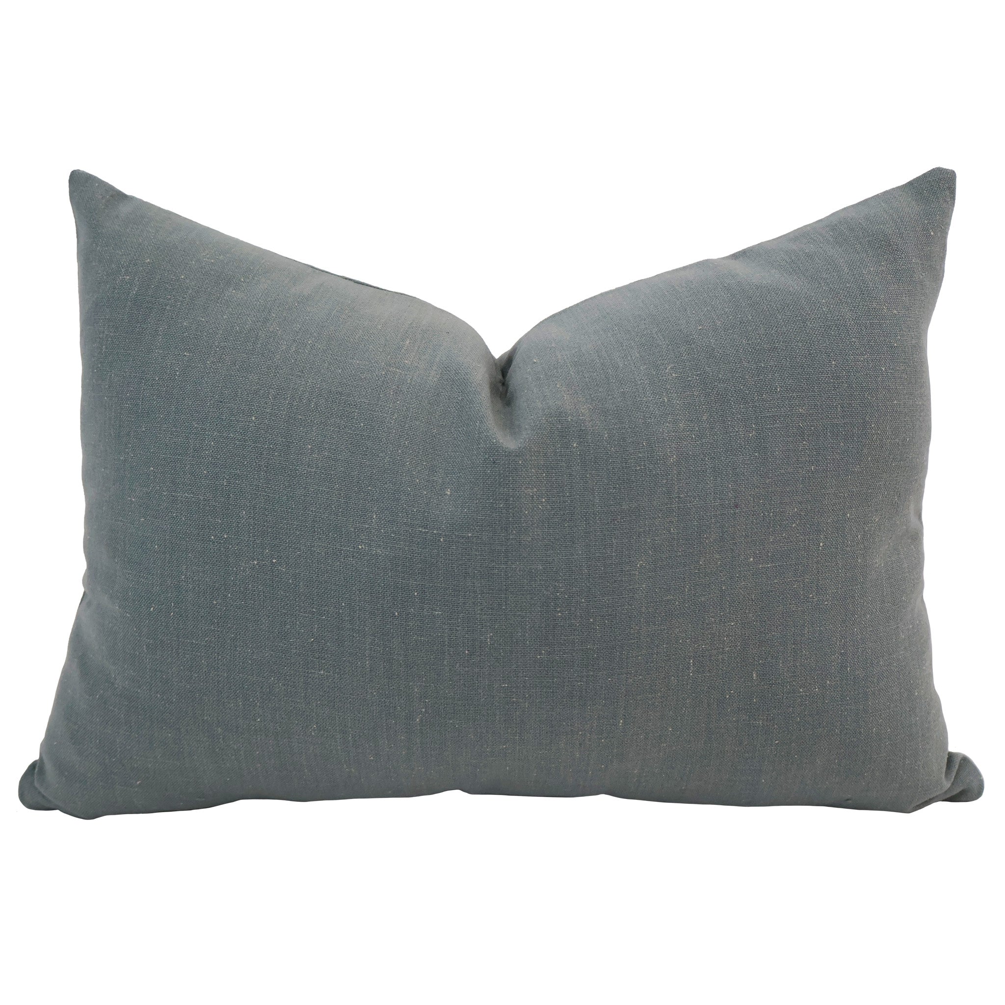 Hackner Home Blue Drift lumbar pillow cover in soft blue linen, featuring a relaxed texture and clean, minimalist design perfect for modern home décor.