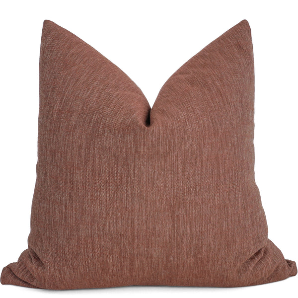 Desert Blush pillow cover by Hackner Home - designer decorative throw pillow in warm clay tone.