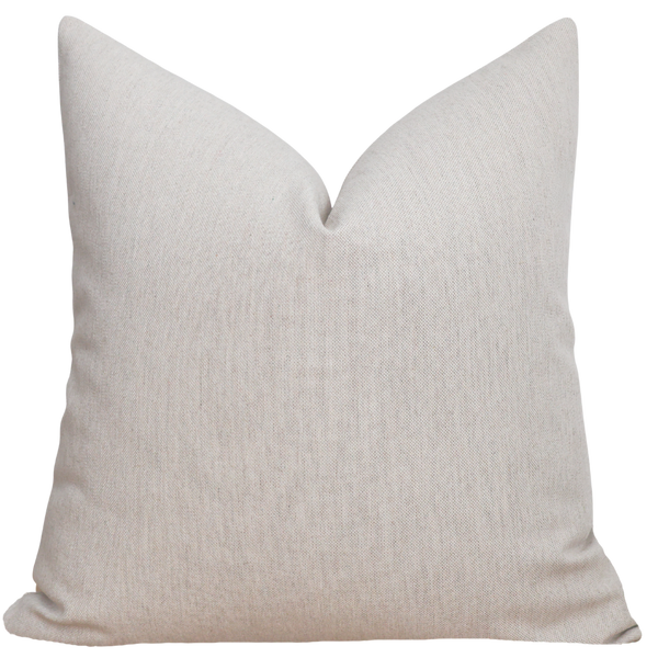 Hackner Home oyster beige solid indoor outdoor pillow cover.