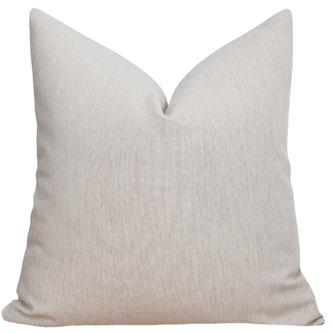 Hackner Home oyster beige solid indoor outdoor pillow cover.