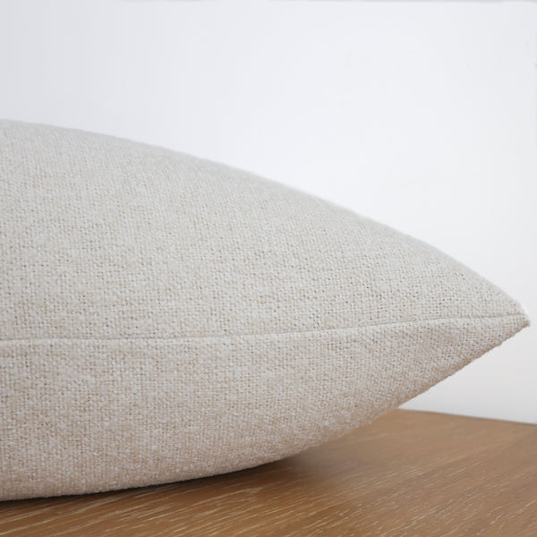 Hackner Home Pure Haven ivory textured pillow cover.