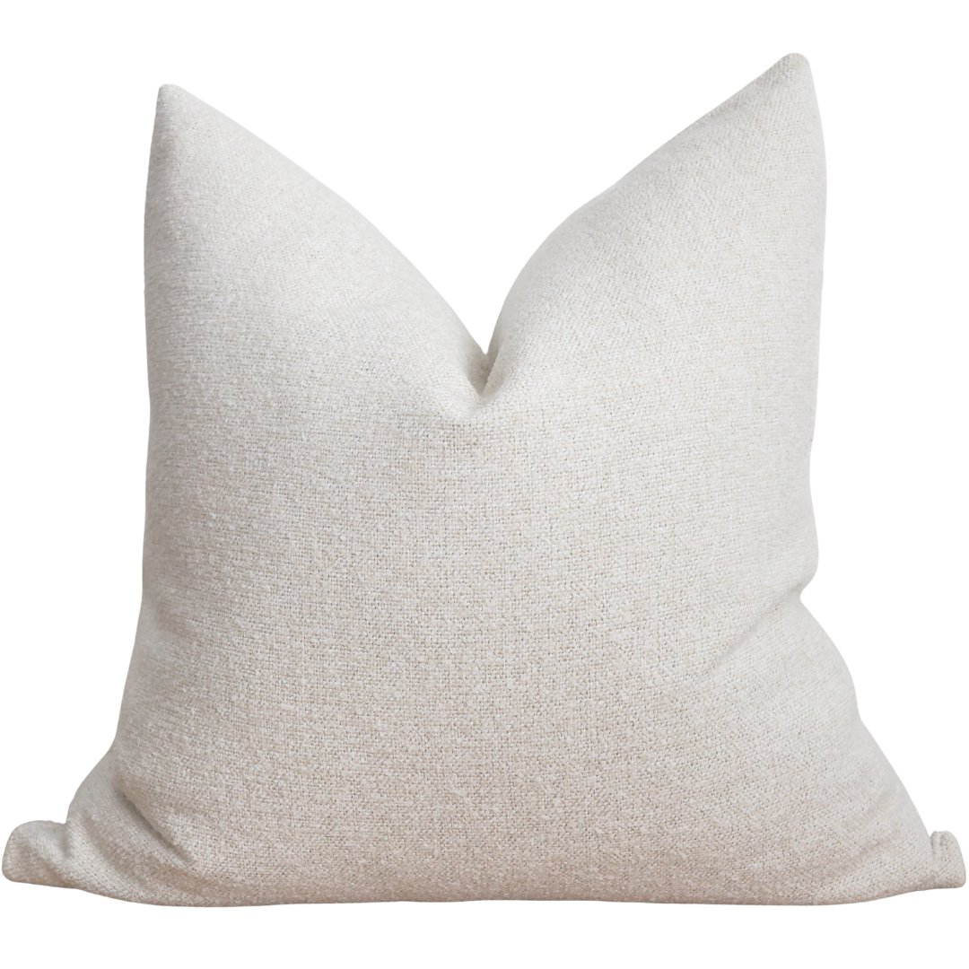 Hackner Home Pure Haven ivory textured pillow cover.