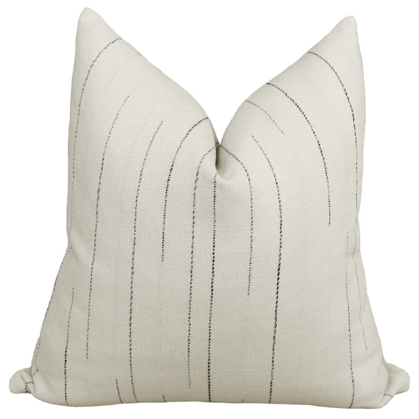 Salt + Indigo pillow cover Minimal ivory pillow cover by Hackner Home featuring delicate linear stitching – a versatile neutral accent pillow