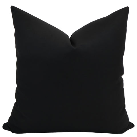 Hackner Home solid black outdoor pillow cover made from durable, weather-resistant fabric for modern patio and garden décor.