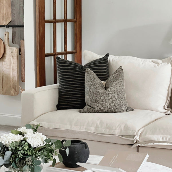 Jute Stripe Pillow Cover