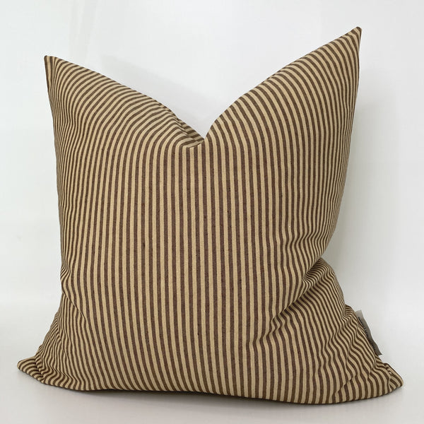 Tea Stained Stripe Pillow Cover 26"x26" (ON THE SHELF)