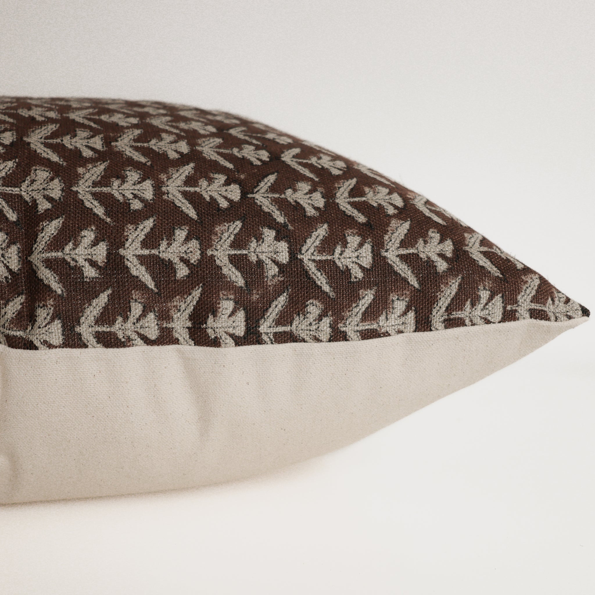 Coffee Bean Block Print Pillow Cover