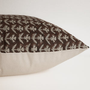 Coffee Bean Block Print Pillow Cover