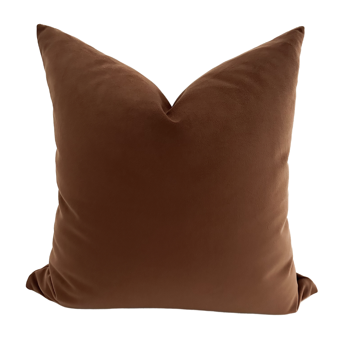 Sepia Velveteen Pillow Cover