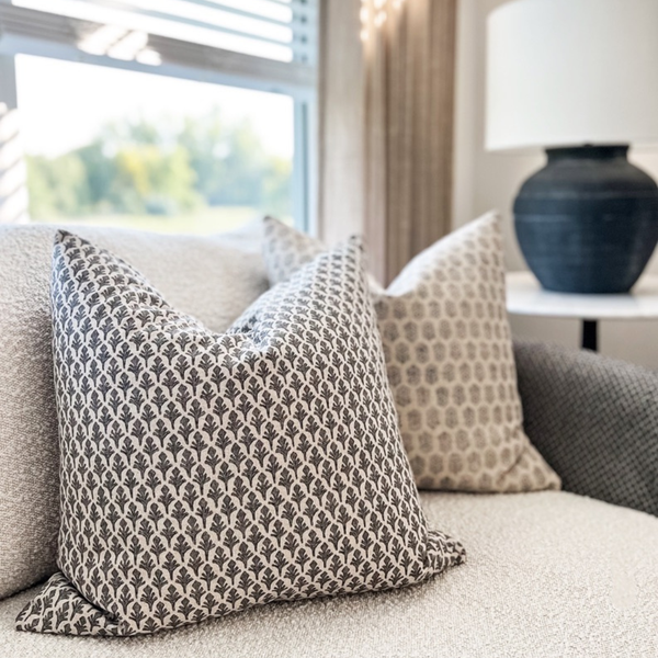 Leaf | Charcoal Pillow Cover