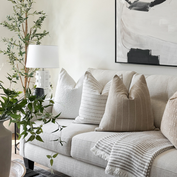 Antique Stripe Linen Pillow Cover