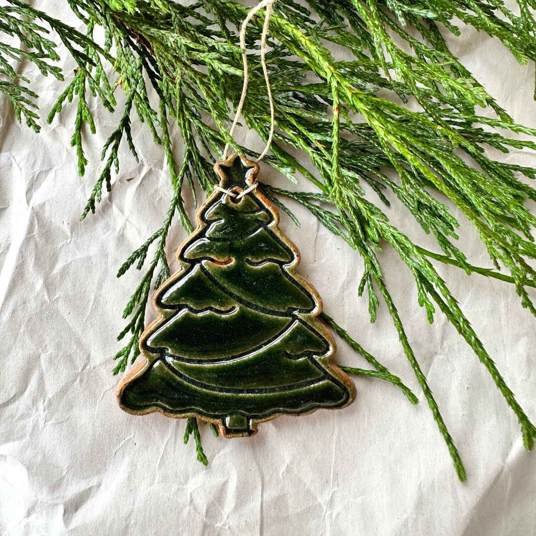 Minimalist Clay Christmas Tree Ornaments XI