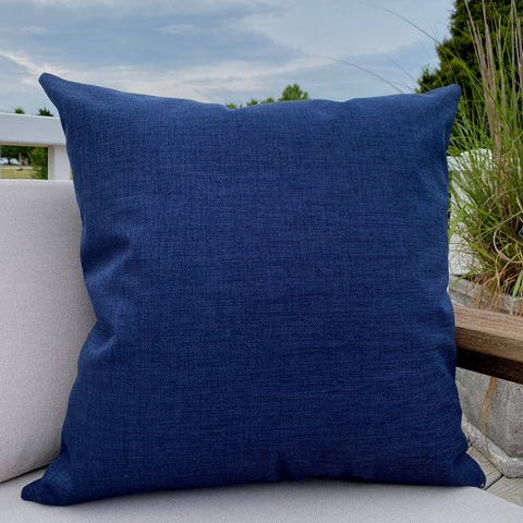 Navy Outdoor Pillow Cover (ON THE SHELF)