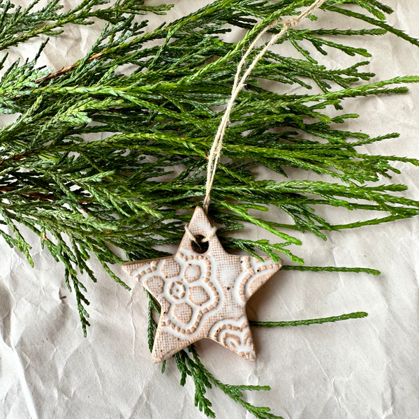 Minimalist Clay Star Christmas Tree Ornaments