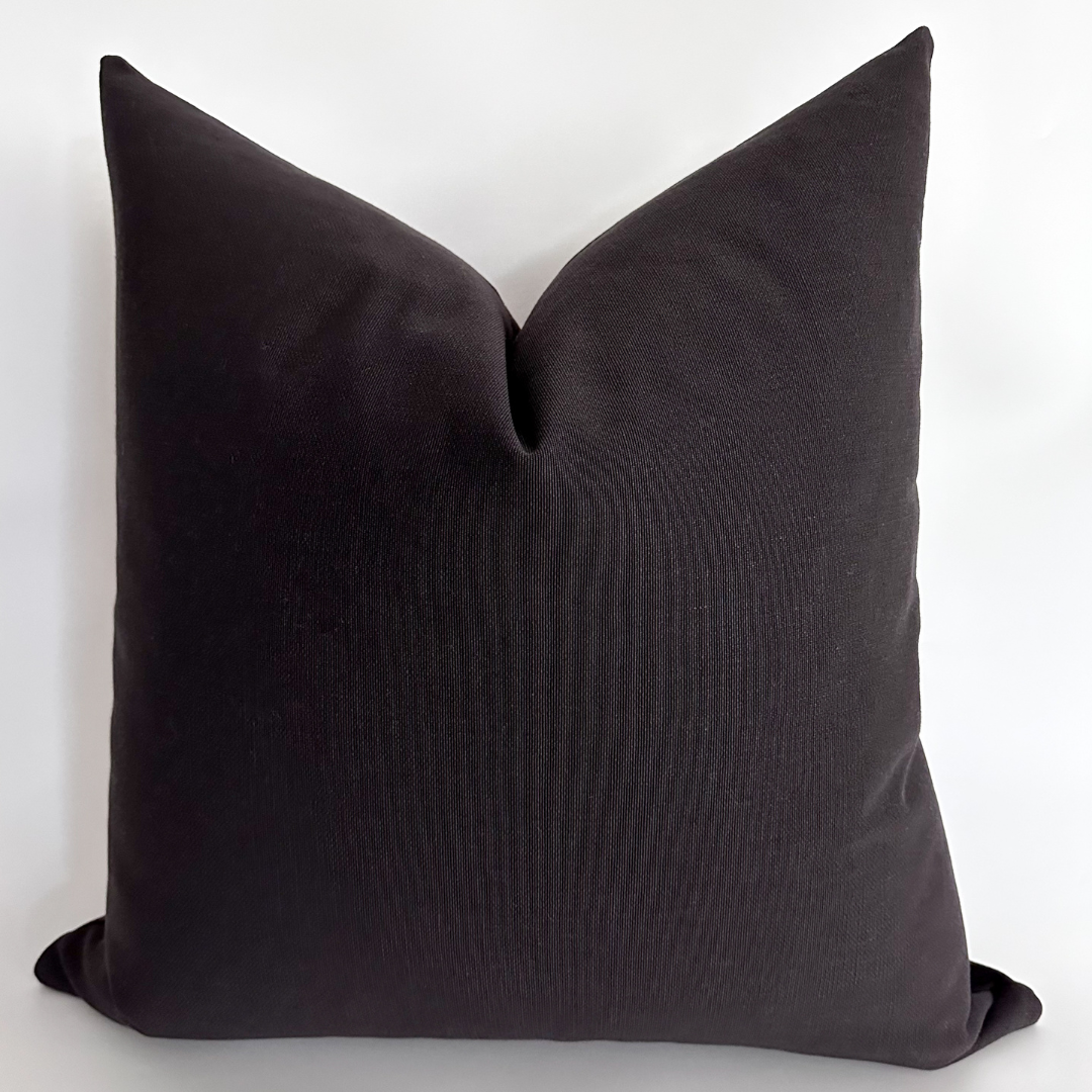 Black Brown Canvas Pillow Cover (On The Shelf)
