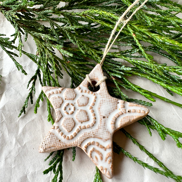 Minimalist Clay Star Christmas Tree Ornaments