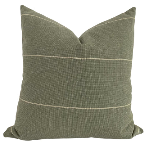 Green Pillow Cover, Green Pillow, Throw pillow in green, Striped Pillow Cover, Hackner Home Pillows, Handmade pillows, Pillow Shop, High End Pillows, Curated Pillows, Designer Pillows, Decorative Pillows, Home Decor Pillows