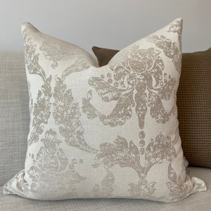 Damask pattern pillow, Damask Pillow Cover, Beige Damask Pillow Cover, Beige Pillow Cover, Damask Pillow Cover, Girl's Room pillow, Girlie Pillow Cover, Kids Room Pillow, Hackner Home Pillows, Decorative Pillows, Decorative Pillow Cover, Designer pillows