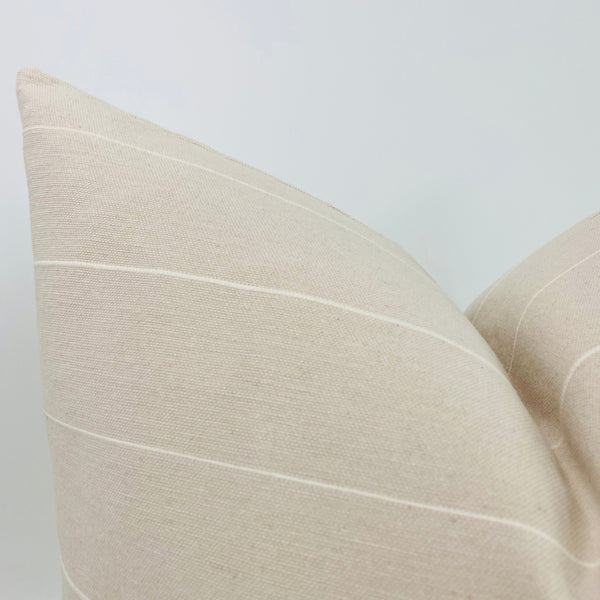 Vintage Linen Stripe |  Jute Pillow Cover