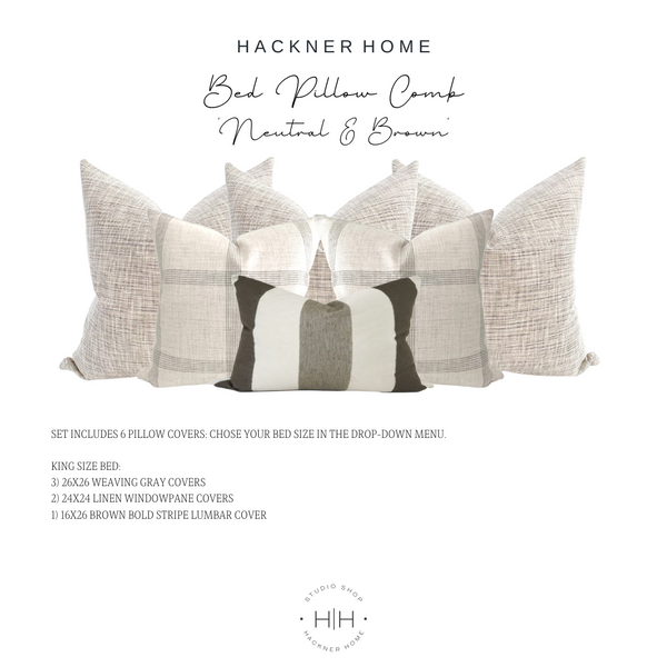 Bed Pillow Combo 'Neutral & Brown'