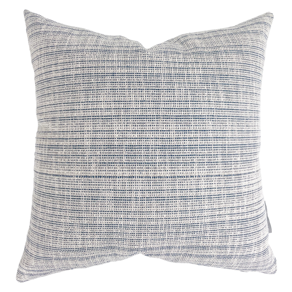 Textured Linen Blue Pillow Cover