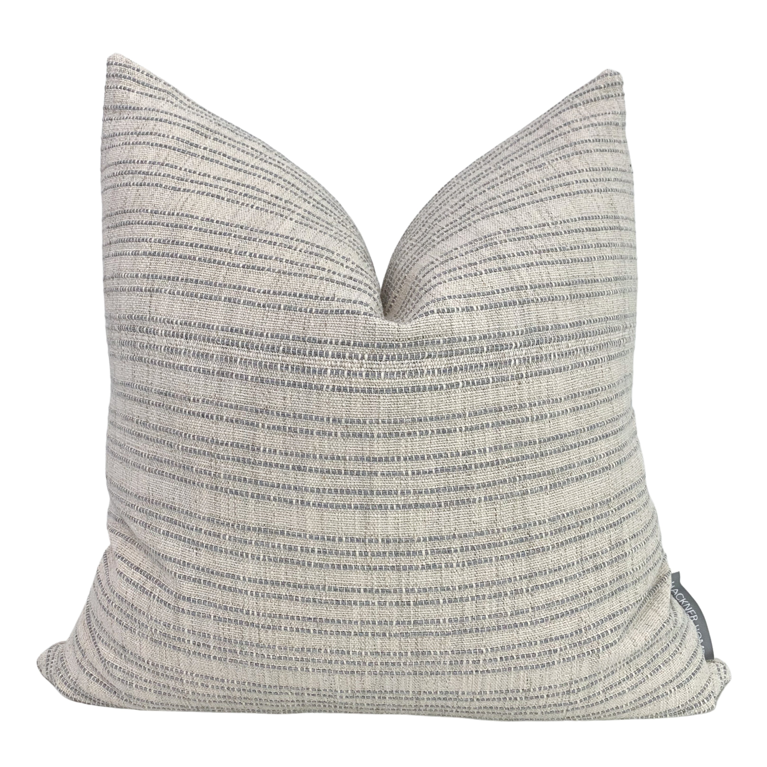 Boho Stripes Blue Pillow Cover (ON THE SHELF)