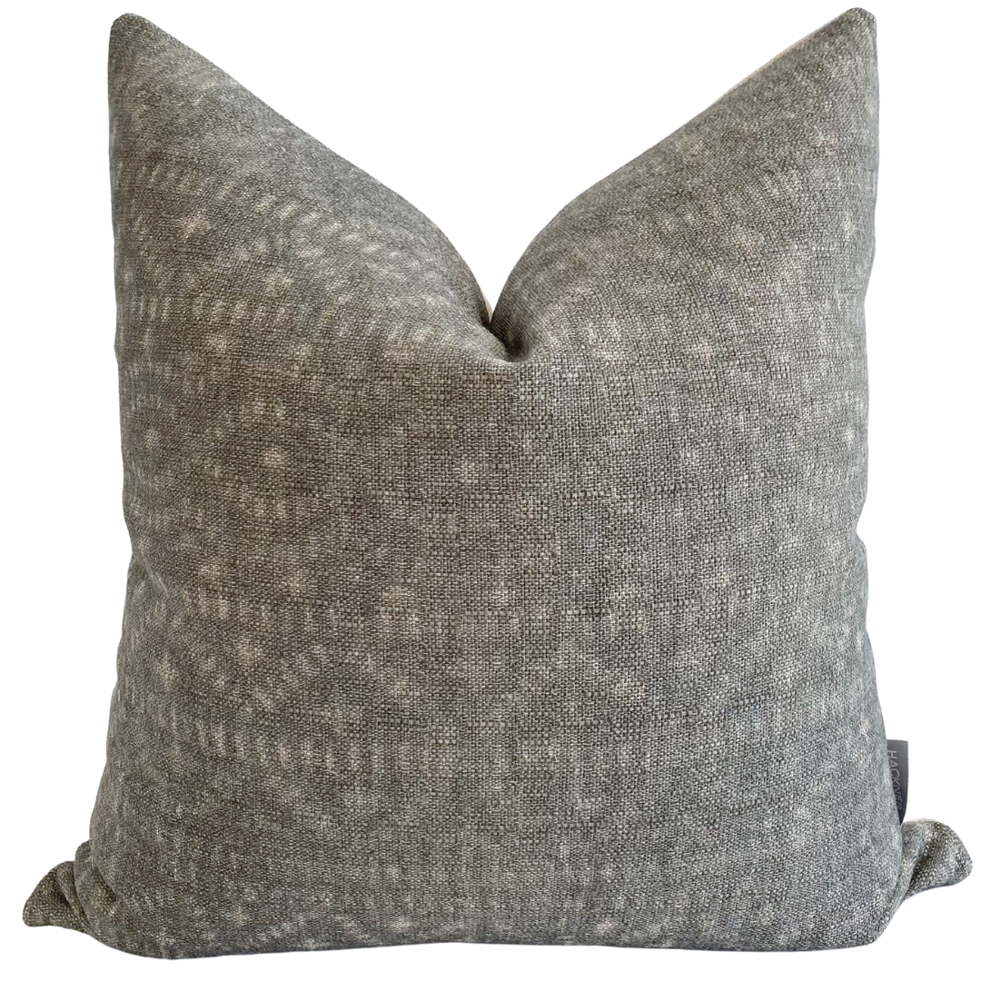 Gray Pillow Cover, Tribal Gray Pillow, Ethnic Pillow Cover, Hackner Home, Designer Pillows, Decorative Pillow Cover, Throw Pillow, Gray Throw Pillow