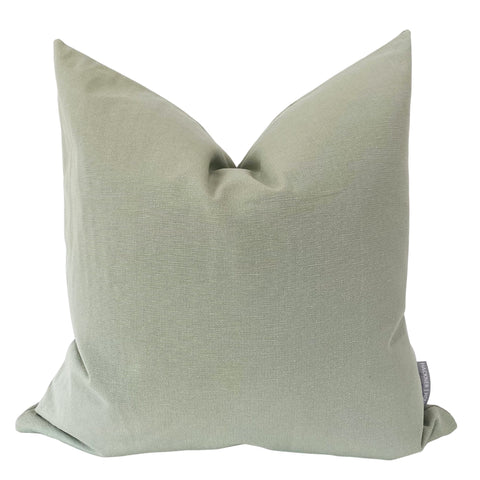 Eucalyptus Pillow, Eucalyptus Green Pillow, Green Pillows, Solid Green Pillow, Hackner Home, Made in USA pillows, Designer Pillows, Decorative Pillow Covers, Light Green Pillows