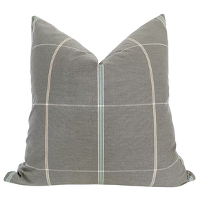 Blue Green Throw Pillow, Neutral Throw Pillow, Spring Throw Pillow, Hackner Home, Hackner Home Pillows, Designer Pillows, Decorative Pillow Covers, Handmade Pillows, Made in USA Pillows, Wholesale Pillows