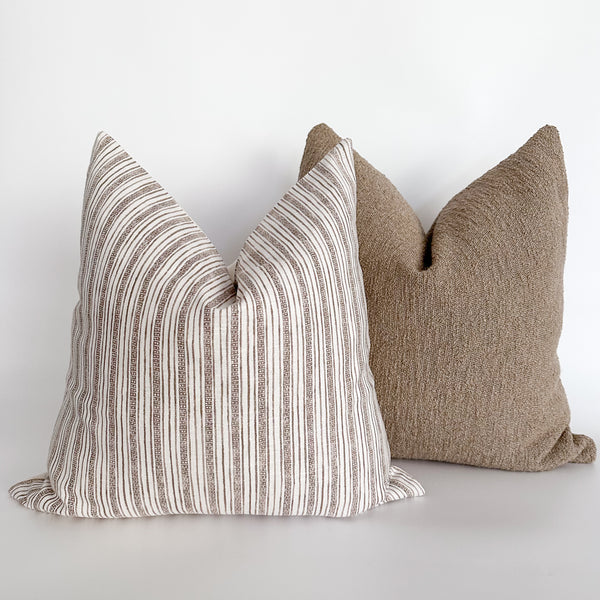 Textured Taupe Pillow Cover (ON THE SHELF)